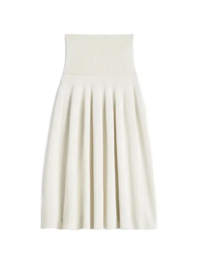 Totême Ribbed Waist Skirt Off-white In Neutrals