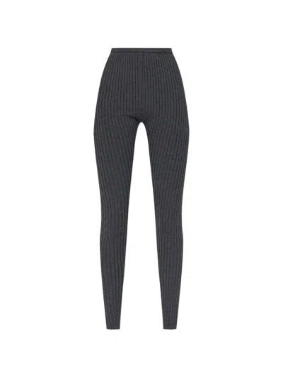Totême Ribbed-knit Leggings In Gray