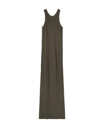 Totême Ribbed-knit Racerback Dress In Brown