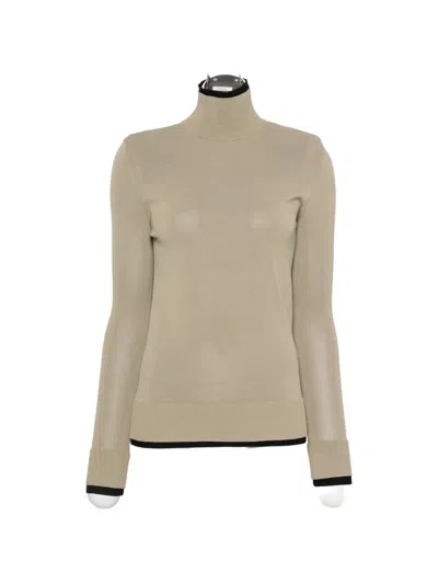 Totême Ribbed-knit Turtleneck Sweater In Green