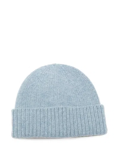 Totême Ribbed-knit Wool Beanie Hat In Blue