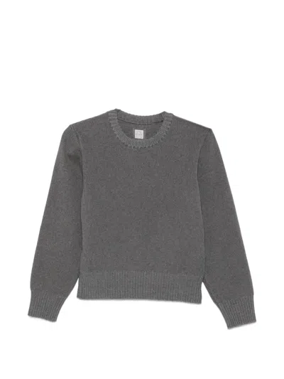 Totême Ribbed-knit Wool Sweater In Gray