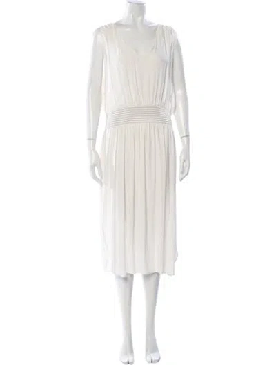 Pre-owned Totême Rio Midi Length Dress In White