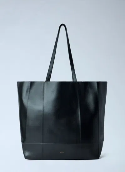 Totême Roam Leather Tote Bag In Black