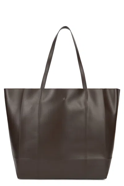 Totême Toteme Roam Leather Tote Bag In Brown