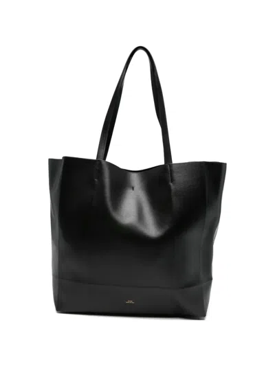 Totême Roam Leather Tote In Black