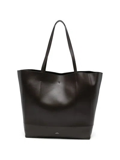 Totême Roam Leather Tote In Brown