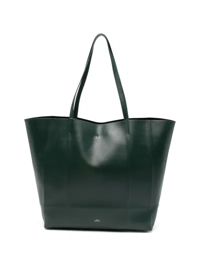 Totême Roam Leather Tote In Green