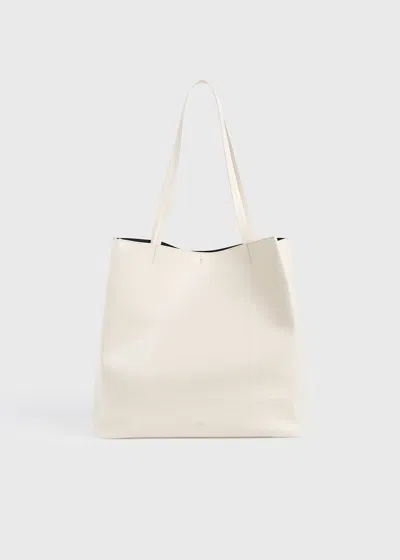Totême Roam Leather Tote Stone In Gray