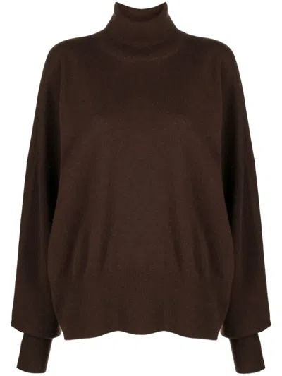 Totême Roll Neck Cashmere Jumper In Brown