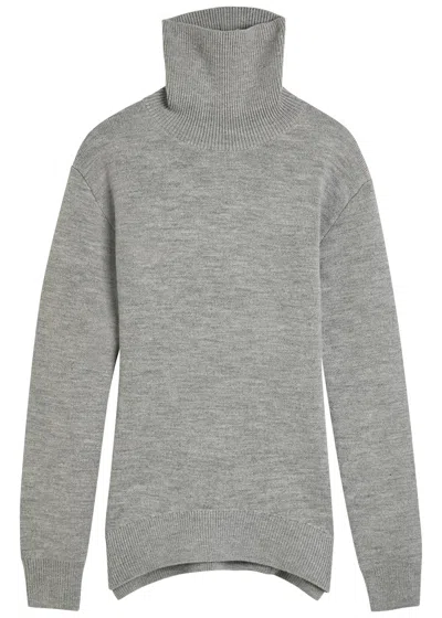 Totême Toteme Roll-neck Wool Jumper In Gray