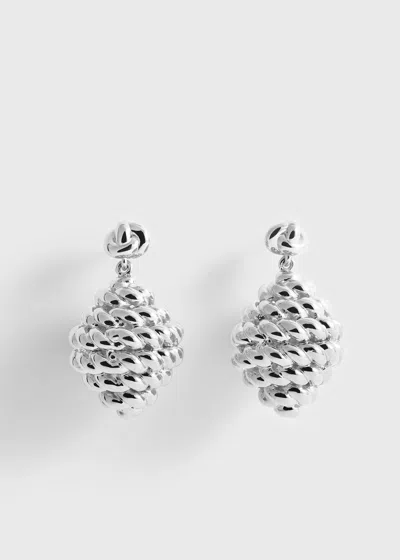 Totême Rope Drop Earrings Silver In Metallic