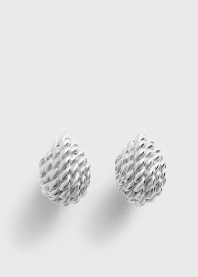 Totême Rope Hoops Silver In White