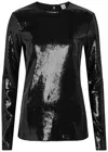 Totême Toteme Round-neck Sequin Top In Black