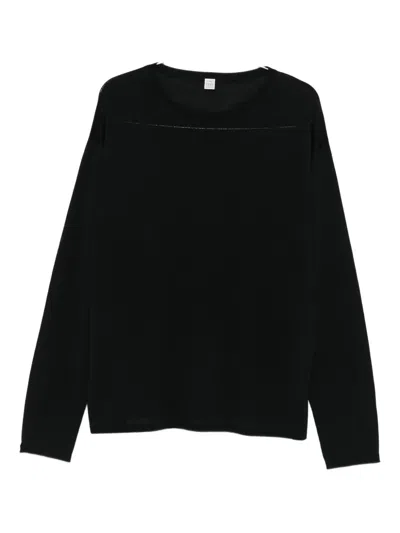 Totême Round-neck Sweater In Black
