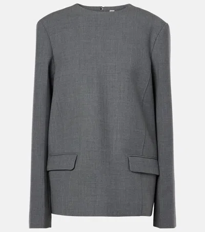 Totême Round-neck Top In Grey