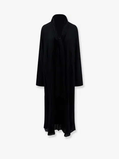 Totême Rounded Neckline Recycled Viscose Dress In Black