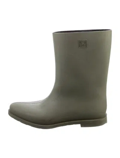 Pre-owned Totême Rubber Rain Boots In Green