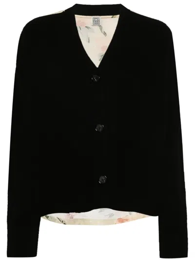 Totême Rubino Panelled Cardigan In Black