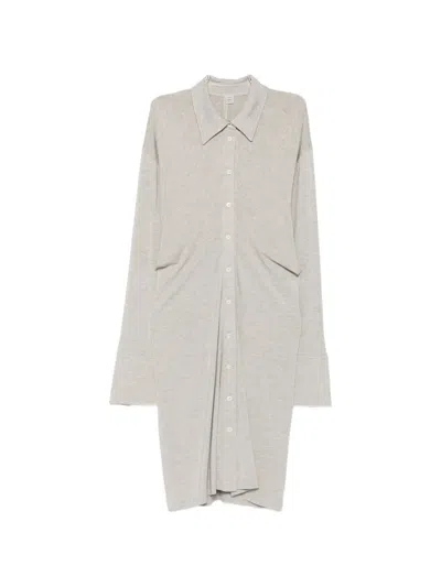 Totême Ruched Mini Dress In Gray