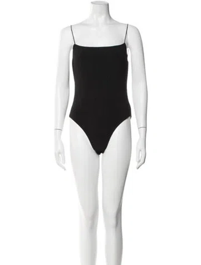 Pre-owned Totême Ruffle Embellishment One-piece In Black