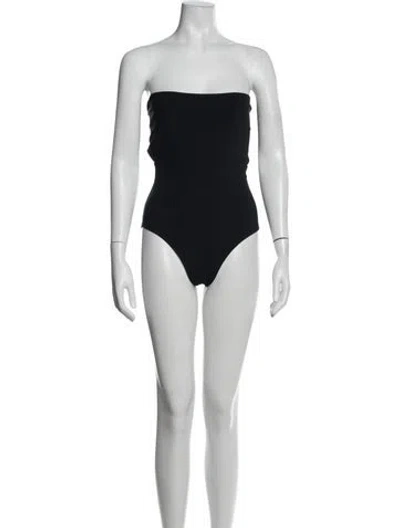 Pre-owned Totême Ruffle Embellishment One-piece In Black
