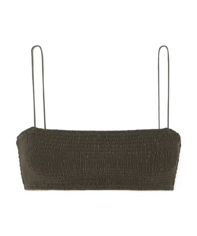 Totême Ruffled Bikini Top In Gray