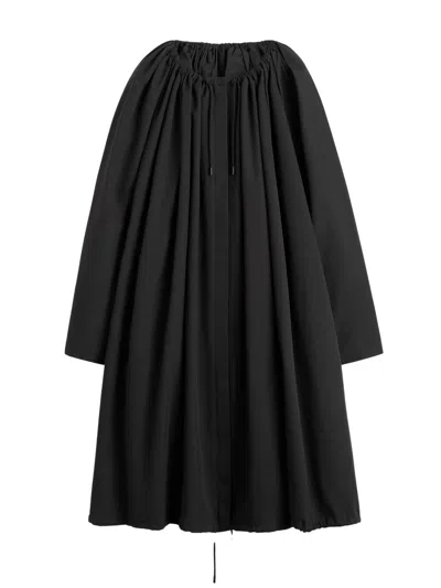 Totême Toteme Ruffled Parachute Jacket With Drawstring Hem In Black