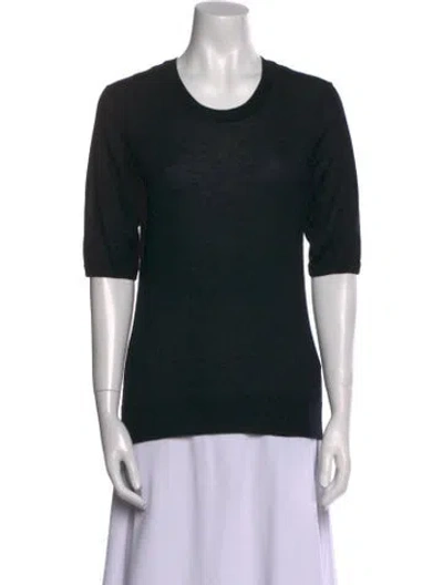 Pre-owned Totême Salinas Short Sleeve Cashmere Sweater In Black