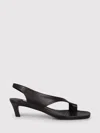 Totême Toteme Leather Heel Thong Sandals In Black