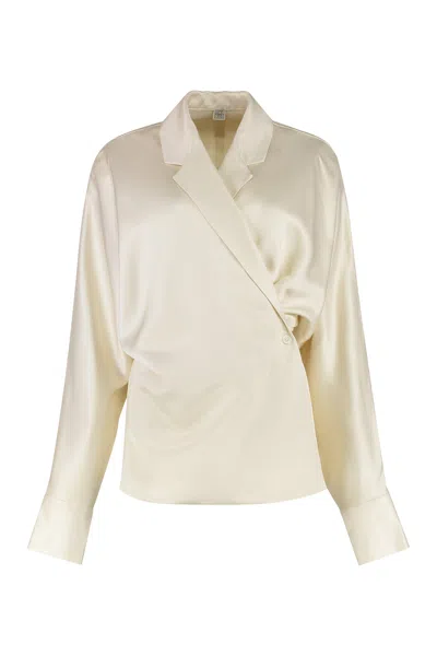 Totême Toteme Satin Blouse In Neutral