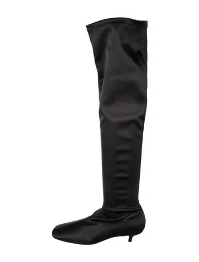 Pre-owned Totême Satin Boots In Black