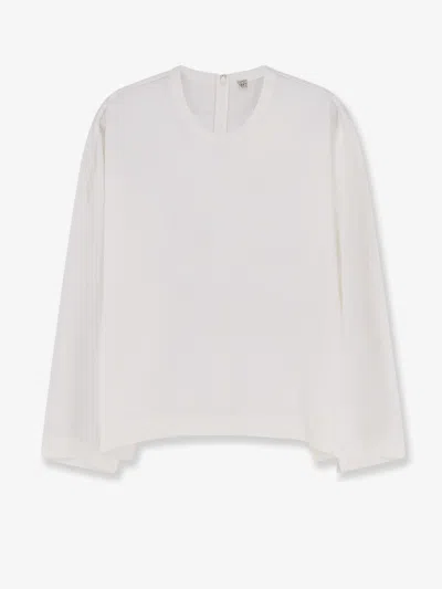 Totême Satin Boxy Top In White