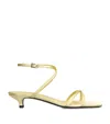 Totême Satin Crossover Heeled Sandals 35 In Gold