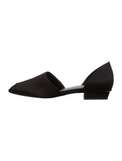 Pre-owned Totême Satin D'orsay Flats In Black