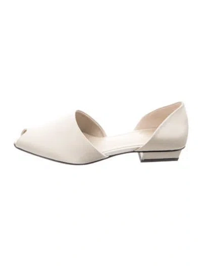Pre-owned Totême Satin D'orsay Flats In Neutral