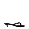 Totême Toteme Satin Heeled Flip Flops In Black