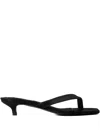 Totême Toteme Satin Heeled Flip Flops In Black