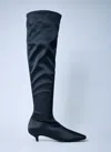 Totême Satin Knee-high Boots In Animal Print