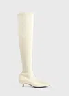 Totême Satin Knee-high Boots Milk In White