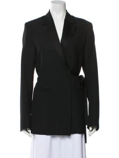 Pre-owned Totême Satin Lapel Wrap Blazer Blazer In Black