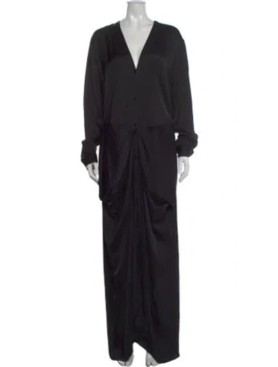 Pre-owned Totême Satin Long Dress In Black
