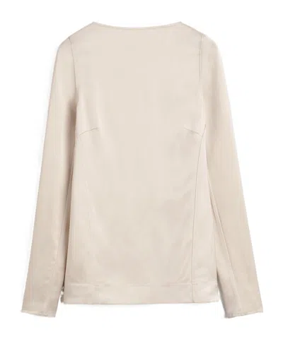 Totême Satin Long-sleeves Top In Neutral