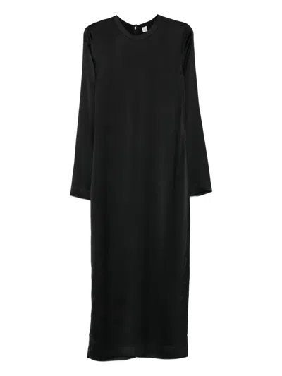 Totême Satin Maxi Dress In Black