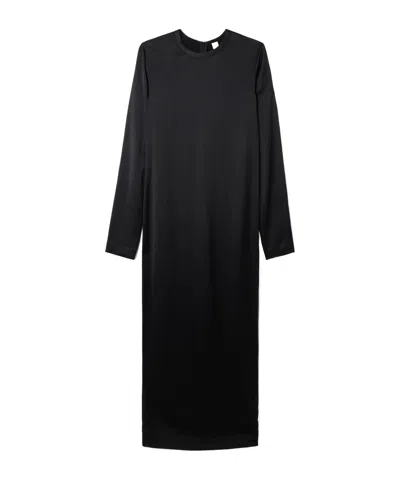 Totême Satin Maxi Dress In Black