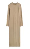 Totême Satin Maxi Dress In Neutral