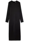 Totême Toteme Satin Midi Dress In Black