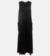 Totême Midikleid Aus Satin In Black