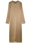 Totême Toteme Satin Midi Dress In Sand