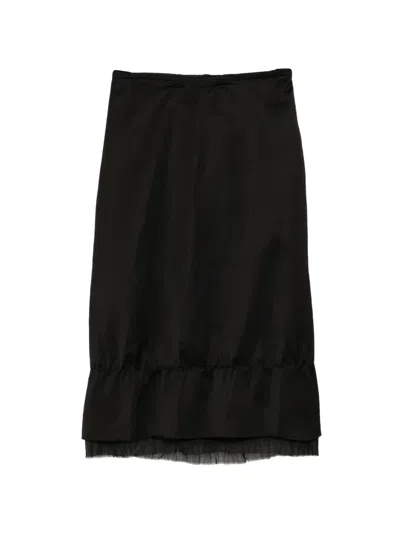 Totême Satin Midi Skirt In Black